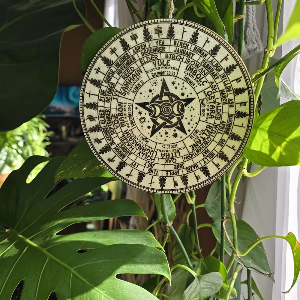 Witches' Wheel of the Year Hanging Wooden Calender - Picture 4 of 5